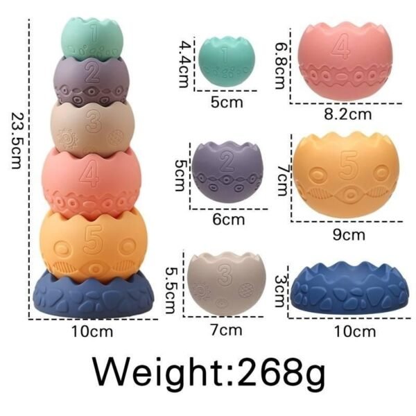 Pops and Paws Educational Soft Rubber Stacking Balls - Image 4