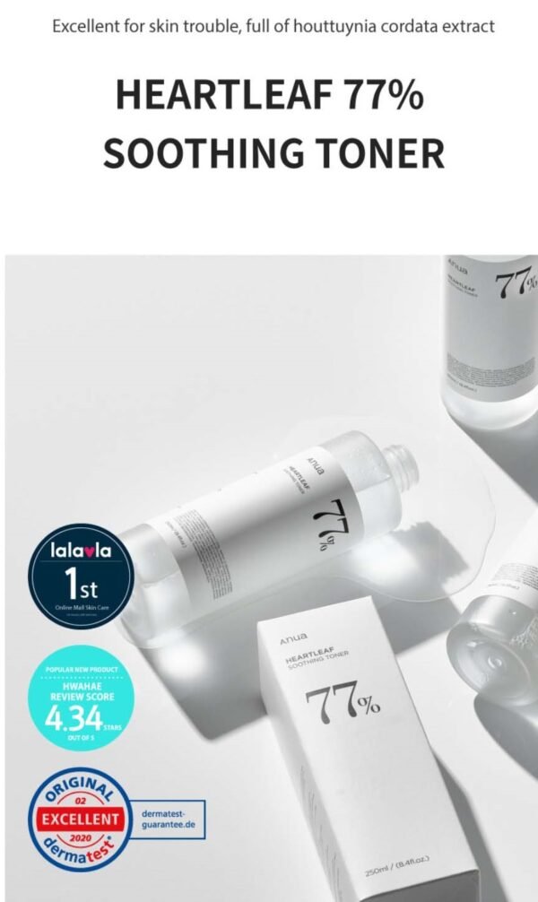 Heartleaf 77% Soothing Toner 500ml - Image 3