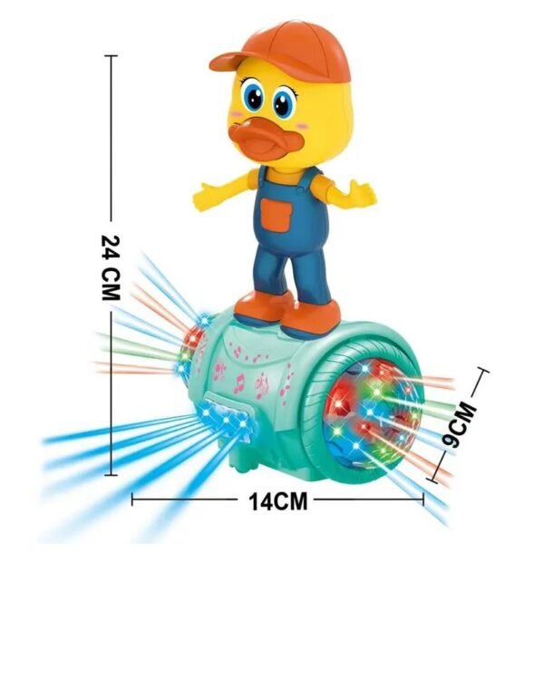 Dancing Toy B /O Colorful Lights Music Rotating Cartoon Duck - Image 3