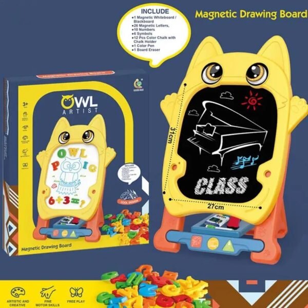Kids Educational Magnetic Owl Design Drawing Board